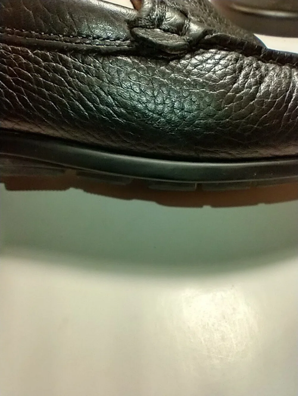 Ecco Black Leather Flex Sole Driving Moc Loafers Men's sz 10(44).
